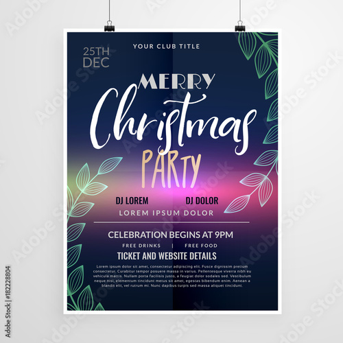 beautiful christmas party flyer design template