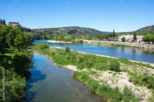 Panoramic view of Ardeche river