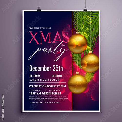 awesome christmas party flyer poster design template