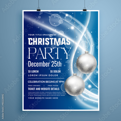 creative poster flyer design for christmas party celebration