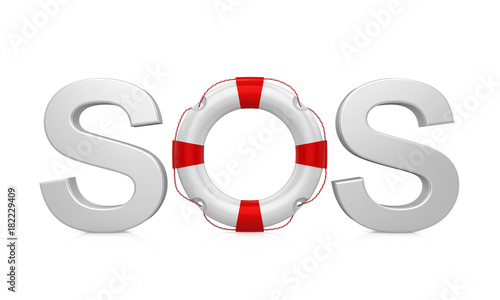 Lifebuoy SOS Sign Isolated