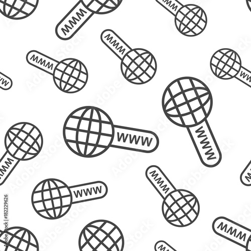 Go to web seamless pattern background icon. Business flat vector illustration. World network sign symbol pattern.