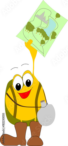 Wanderer hält Wanderkarte hoch