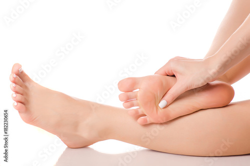 Female feet heel massage