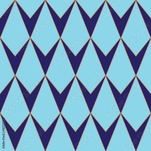 V-shaped rhombus or diamond seamless pattern