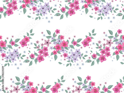 Wallpaper Mural Seamless floral pattern. Background in small flowers for textiles, fabrics, cotton fabric, covers, wallpaper, print, gift wrapping, postcard, scrapbooking. Torontodigital.ca