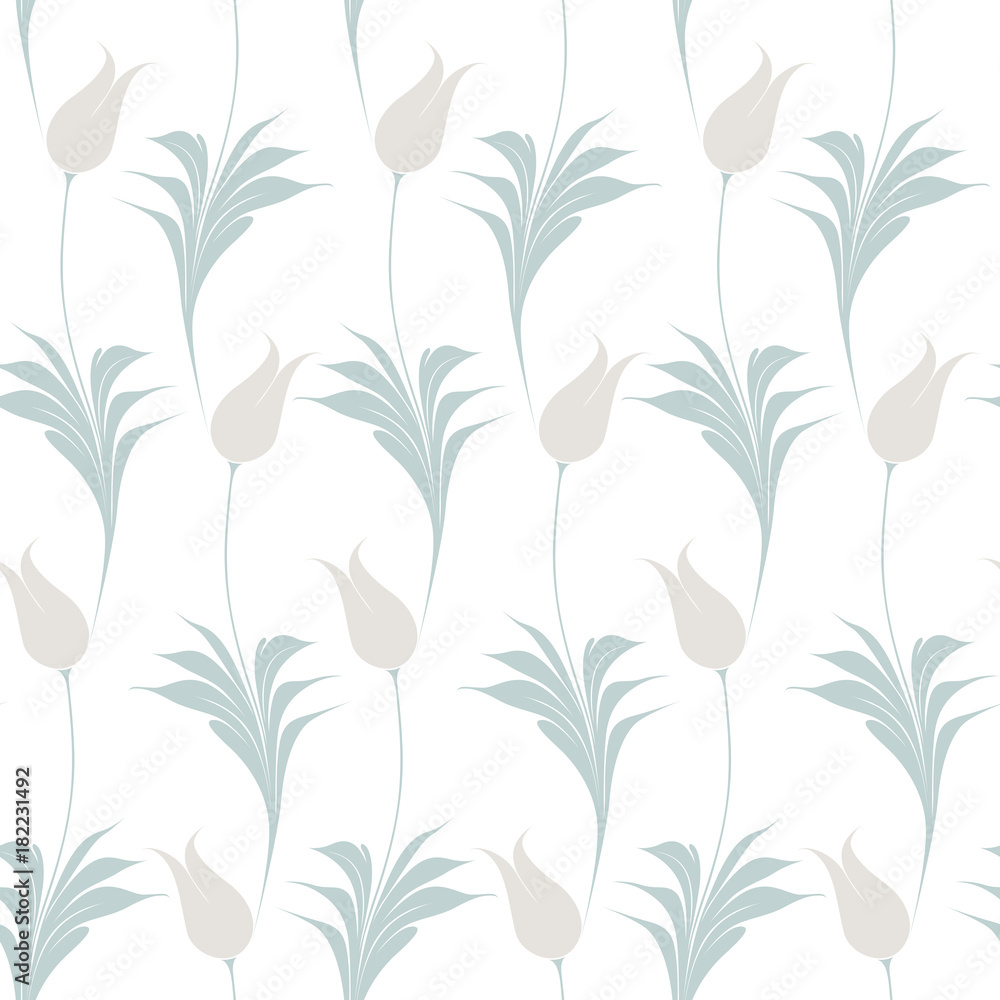 Elegant Iznik style tulips seamless pattern Elegant Iznik style tulips seamless pattern