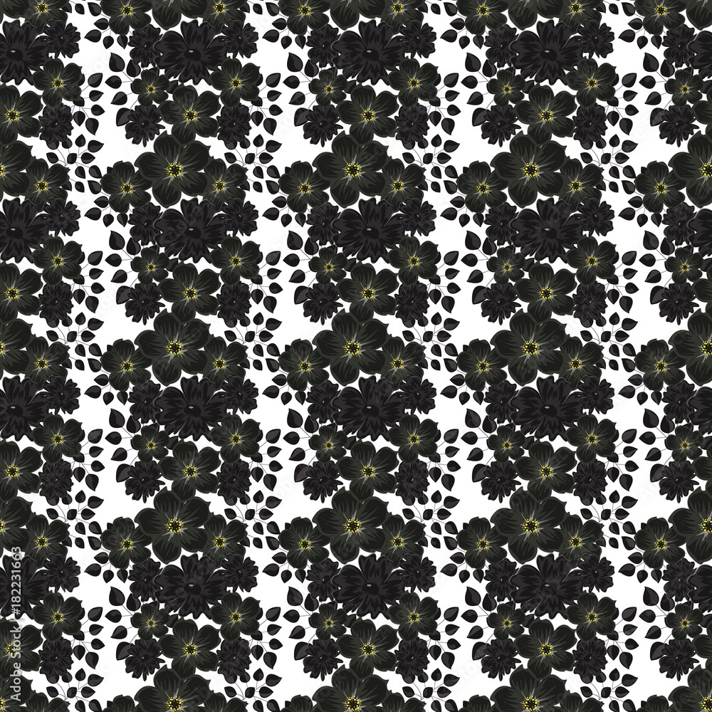Seamless floral pattern. Background in small flowers for textiles, fabrics, cotton fabric, covers, wallpaper, print, gift wrapping, postcard, scrapbooking. Seamless floral pattern. Background in small flowers for textiles, fabrics, cotton fabric, covers, wallpaper, print, gift wrapping, postcard, scrapbooking.