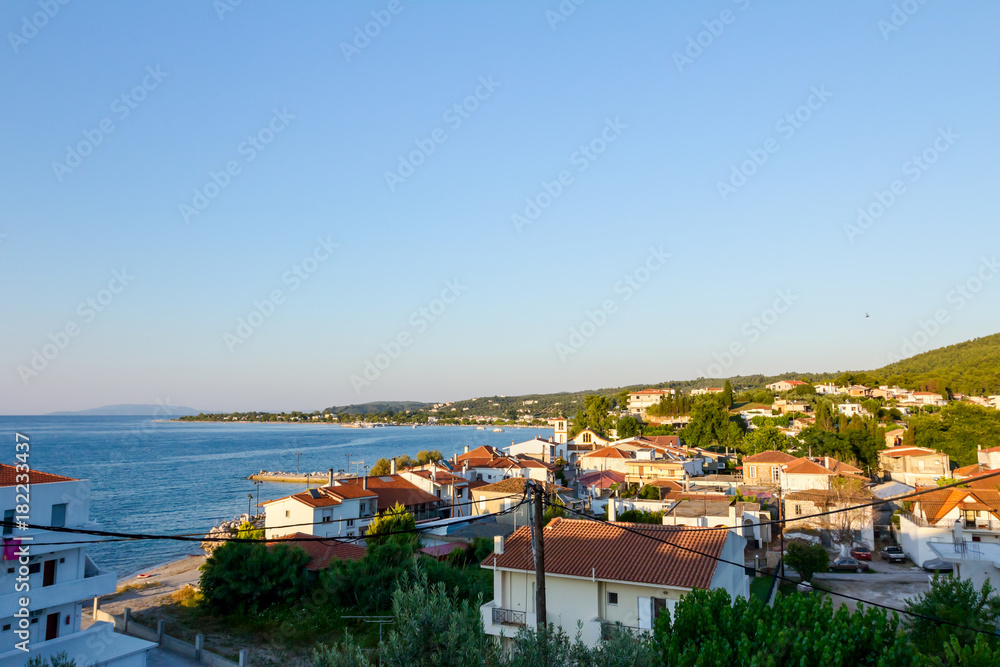 Town near the sea, at seashore