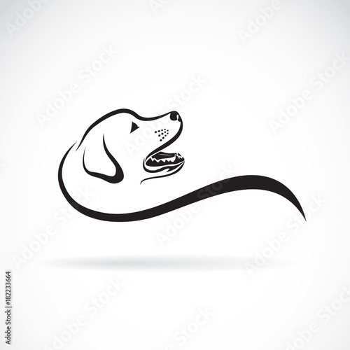 Vector of a dog head(Labrador Retriever) on white background, Pet. Animals.