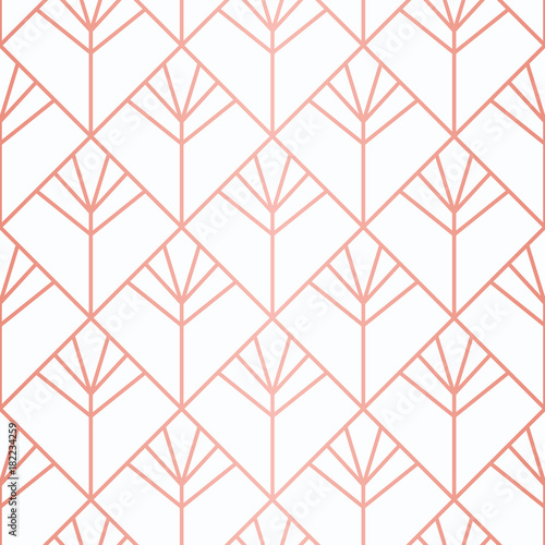 Luxury geometric pattern. Seamless Vector Lines. Trendy Copper Look.