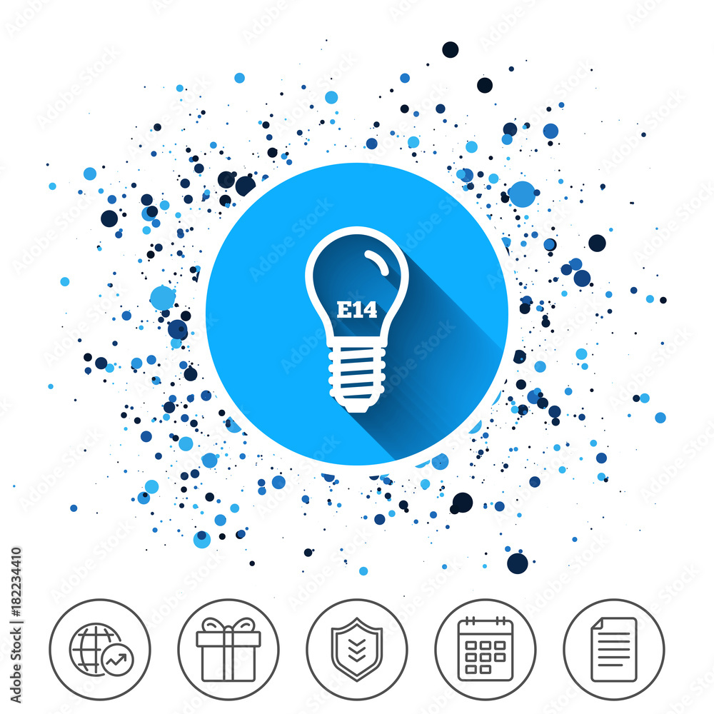 Light bulb icon. Lamp E14 screw socket symbol. Light bulb icon. Lamp E14 screw socket symbol.