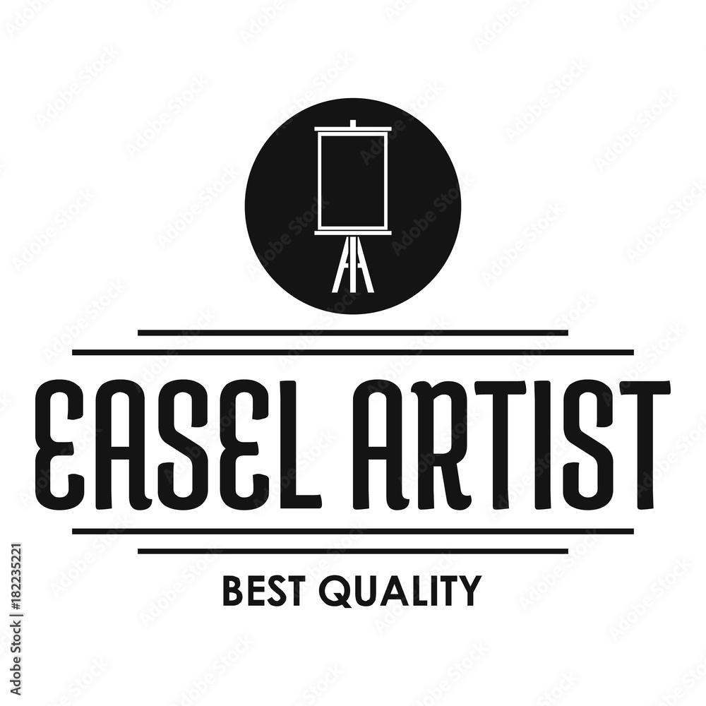 Easel artist logo, simple black style Easel artist logo, simple black style