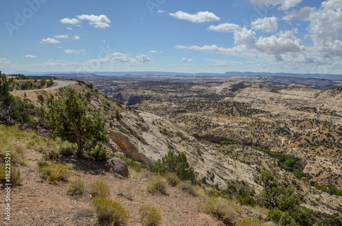 Calf Creek Canyon and a winding stretch of Utah Scenic Byway Route 12 known as "The Hogback" Grand Staircase - Escalante National Monument