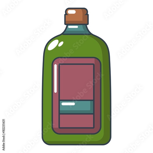 Flat bottle icon, cartoon style