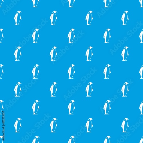 King penguin pattern seamless blue