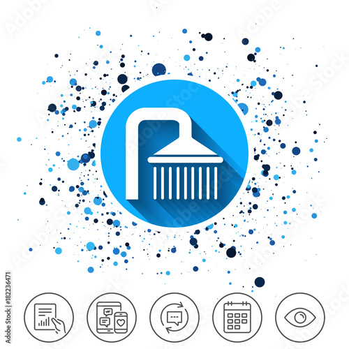 Shower sign icon. Douche with water drops symbol.