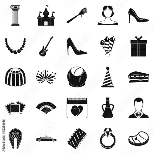 Regale icons set, simple style