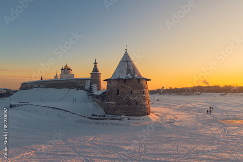 Pskov kremlin. River Velikaya. Russian winter. © Danil Nikonov