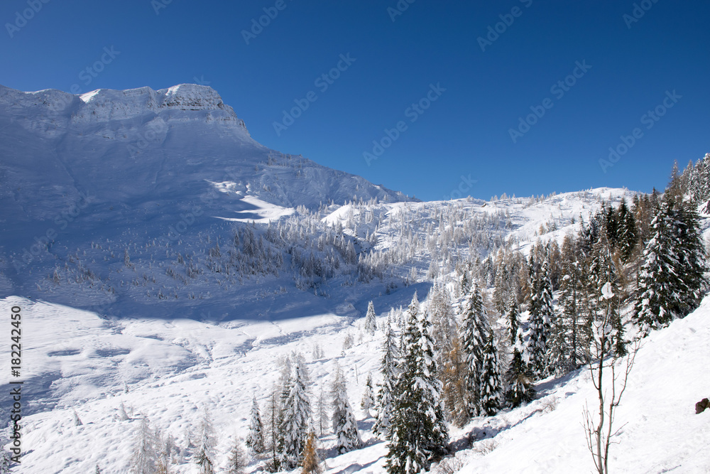 La prima neve sul passo Valles