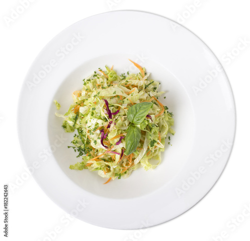 Fresh cabbage and carrot salad.