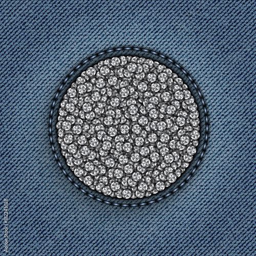 Jeans circle with spangles
