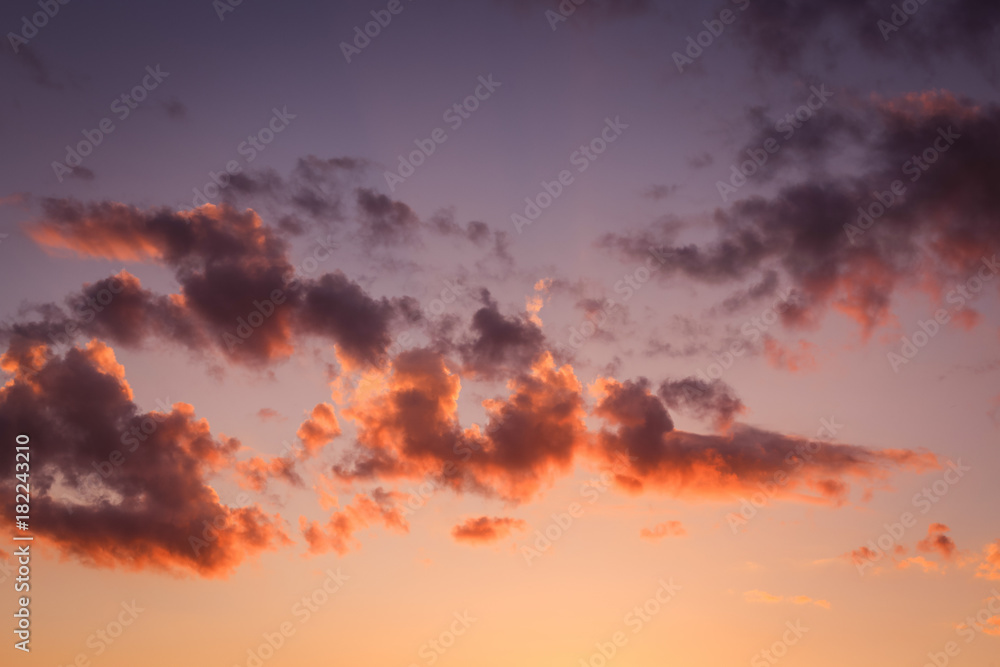 Sunset sky with clouds