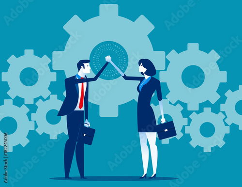 Business teamwork and hand coordination. Concept business vector illustration.