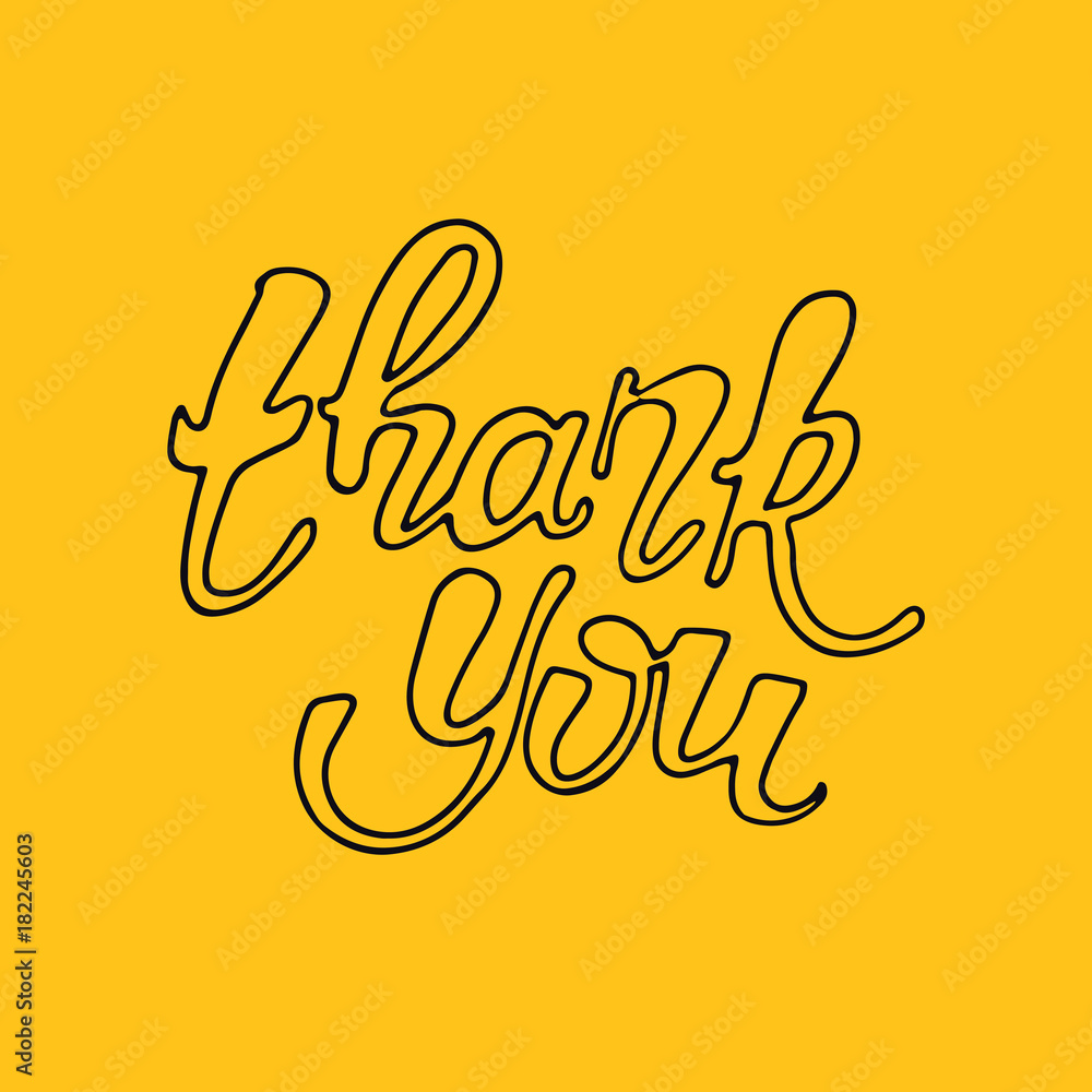 Obraz premium Thank You handwritten inscription. Hand drawn lettering. Thank You calligraphy. Thank you card. Vector illustration.