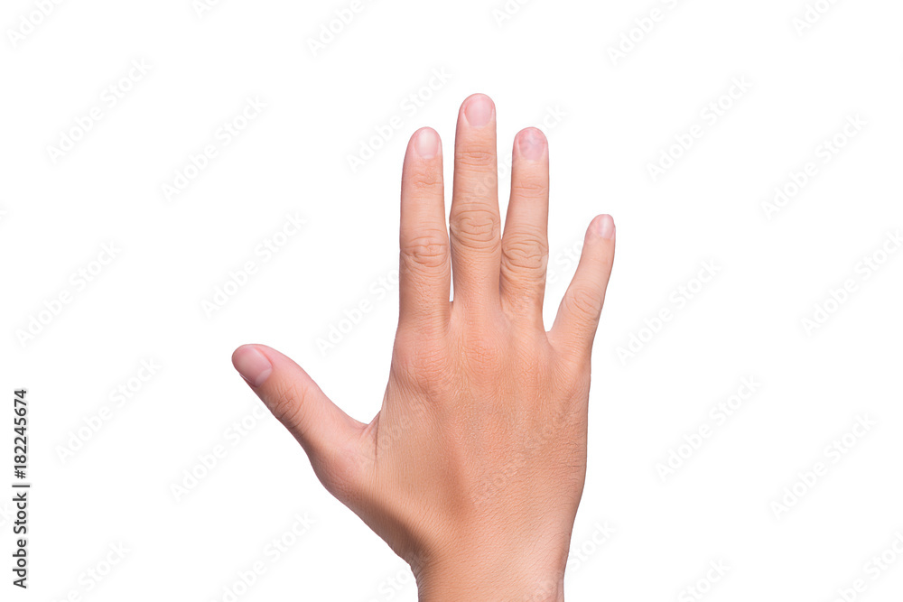 Male hand sign isolated on white background Male hand sign isolated on white background
