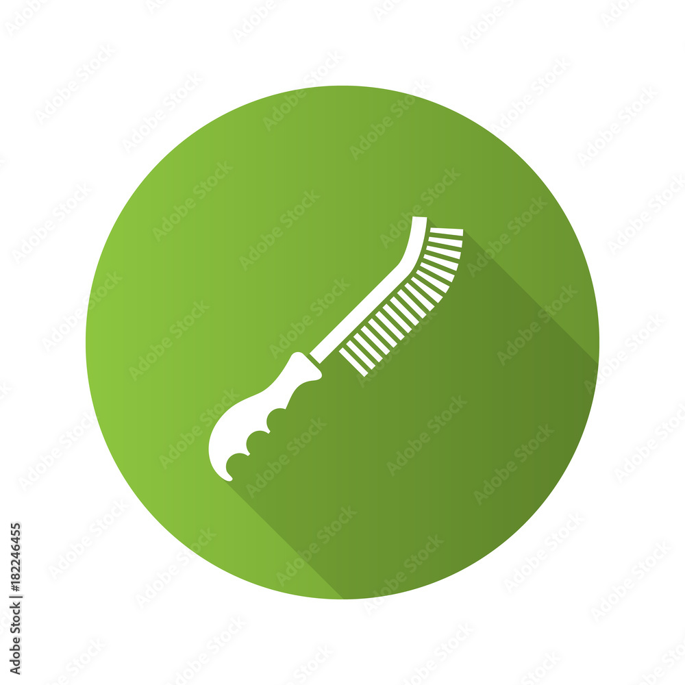Wire brush flat design long shadow glyph icon Wire brush flat design long shadow glyph icon