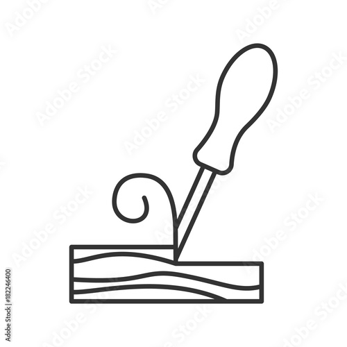 Wood chisel linear icon