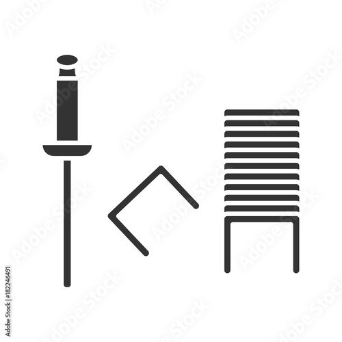 Stapler pins glyph icon