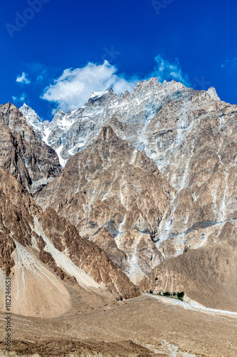 A view of Passu cathedral ridge, north of Gulmit Village in the Upper Hunza Valley north of the Attabad Lake, PAKISTAN.  photo