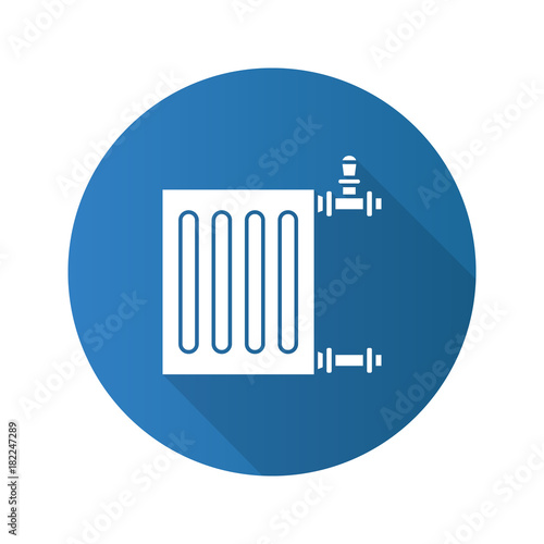 Radiator flat design long shadow glyph icon