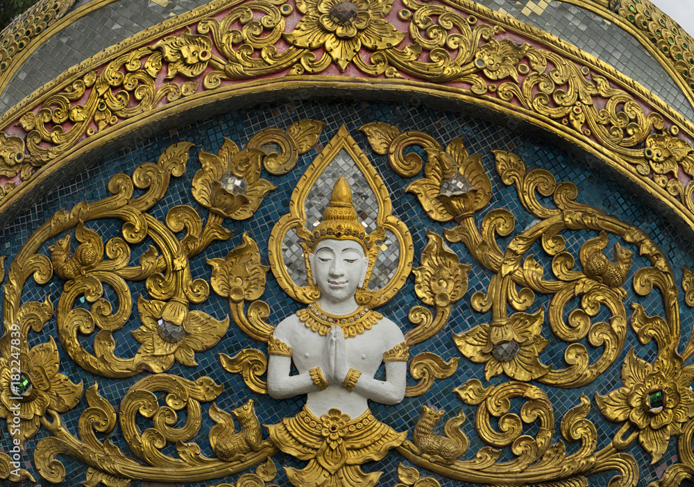 Temple sculpture Wat Doi Saket Chiang Mai Thailand