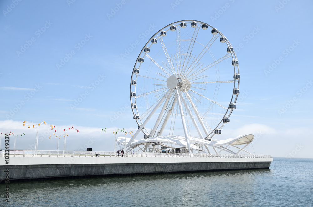 Baku Ferris wheel on the shore of the Caspian Sea