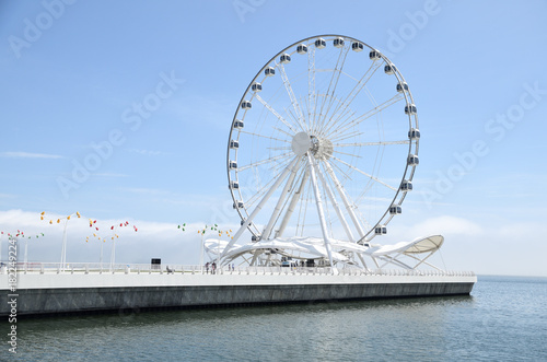 Baku Ferris wheel on the shore of the Caspian Sea © moviephoto