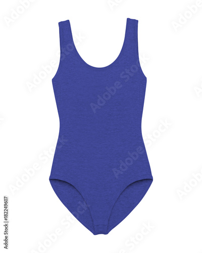 Navy blue woman sport bodysuit isolated white