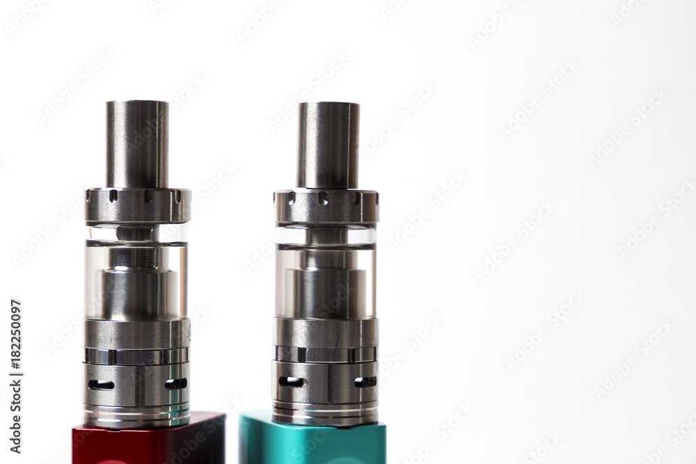 two e-cigarette (electronic cigarette, vape) isolated on the white background two e-cigarette (electronic cigarette, vape) isolated on the white background