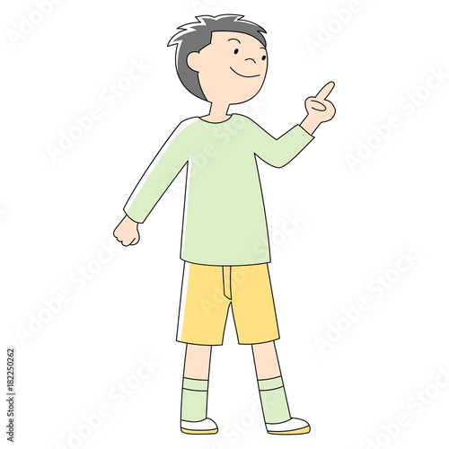 小学生7歳男の子_指差す