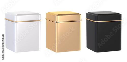 Metal box isolated on a white background, 3D rendering