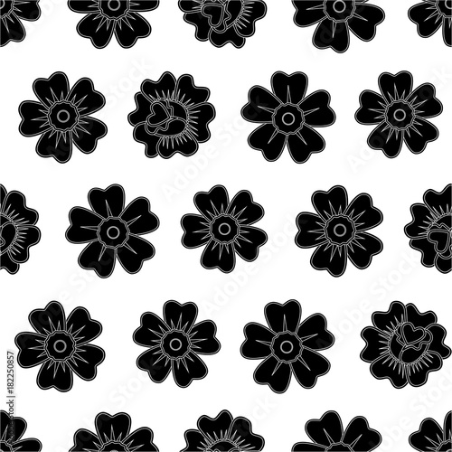 Abstract seamless daisy pattern for girls, boys, clothes. Creative vector daisy background with flower marguerite. Funny pattern wallpaper for textile and fabric. Fashion flower style. Colorful bright