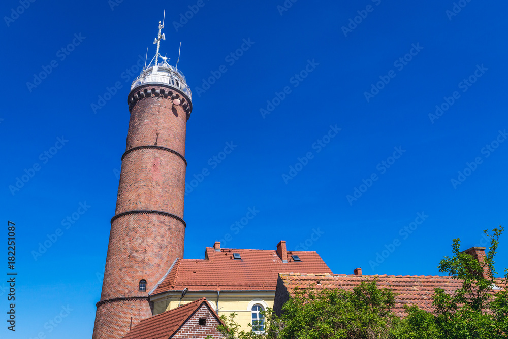 Baltic Sea lighthouse in Jaroslawiec, small coastal village in Poland