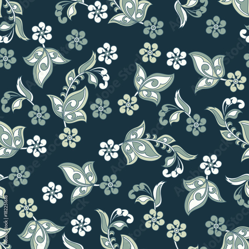 vintage flowers seamless pattern. Floral vector background