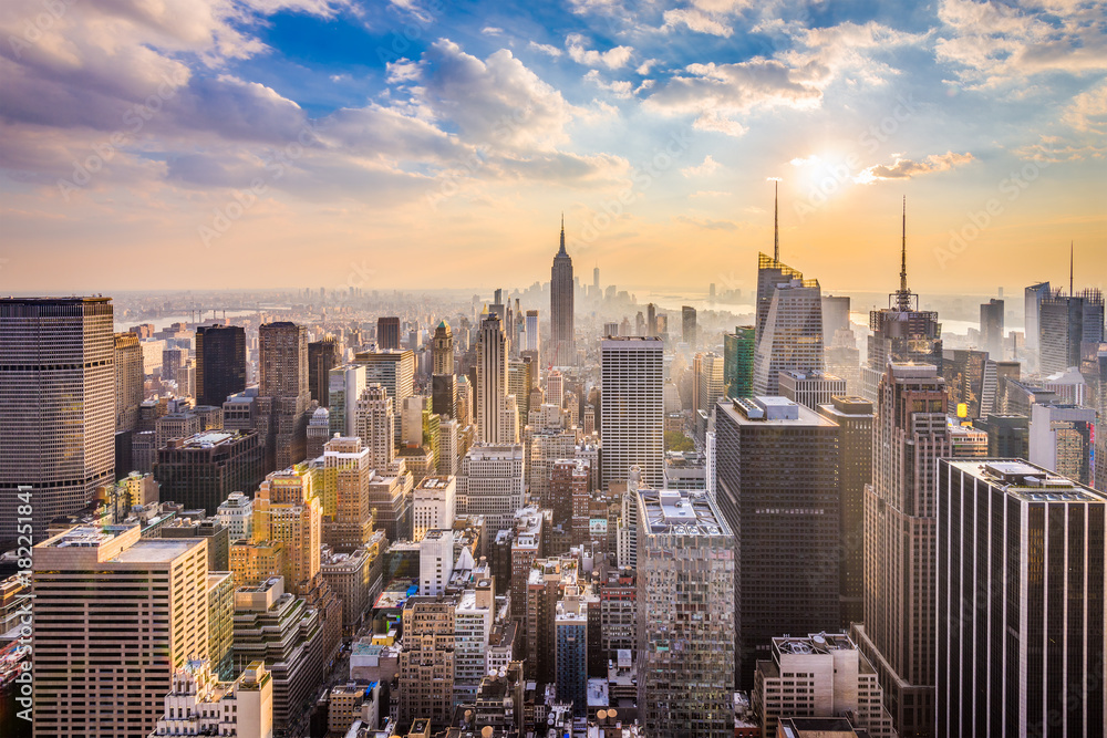 Naklejka premium Nowy Jork, Nowy Jork, USA panoramę.