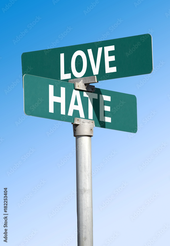 Fototapeta premium love and hate sign