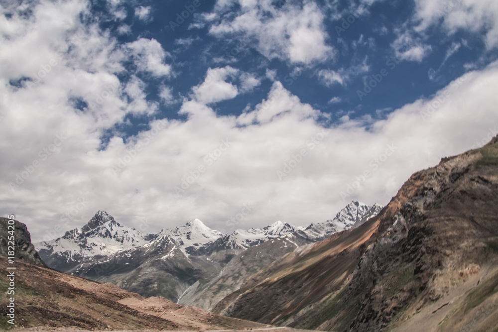 Himalaya mountains valley at ladakh, india, asia