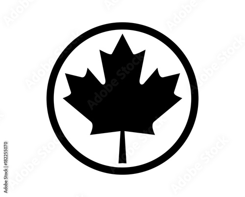 Circle Maple Leaf of Canada Symbol Logo Icon