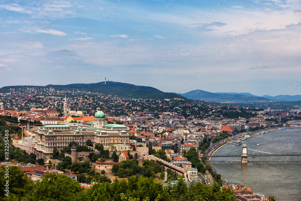 Budapest Cityscape With Buda Castle in Hungary